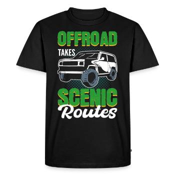 Offroad Takes Scenic Routes Offroading Off-Roading - Men's Premium Organic T-Shirt - black - Front - Nico (187cm)
