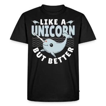 Comme une licorne mais une meilleure licorne de narval de la - T-shirt Premium bio Homme - noir - Devant - Nico (187cm)