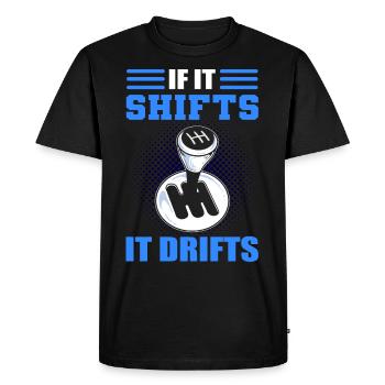 S’il se déplace, il dérive à la dérive course automobile - T-shirt Premium bio Homme - noir - Devant - Nico (187cm)