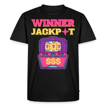 Winner Jackpot Lucky Slot Machine - Men's Premium Organic T-Shirt - black - Front - Nico (187cm)
