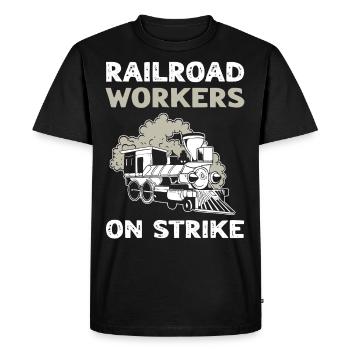 Ferroviaire Fan de chemin de fer Train passionné de train Chemin de fer - T-shirt Premium bio Homme - noir - Devant - Nico (187cm)