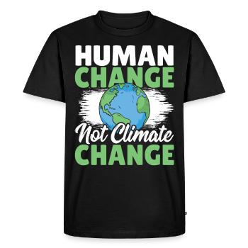 Human Change Not Climate Change Earth Global - Men's Premium Organic T-Shirt - black - Front - Nico (187cm)