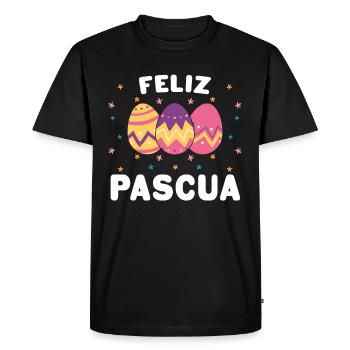 Feliz Pascua Happy Easter Spanish Felices Pascuas - Men's Premium Organic T-Shirt - black - Front - Nico (187cm)