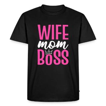 Épouse Maman Boss Journée internationale de la femme - T-shirt Premium bio Homme - noir - Devant - Nico (187cm)