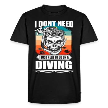 I don't need therapy I just dive - Scuba Diving - Men's Premium Organic T-Shirt - black - Front - Nico (187cm)
