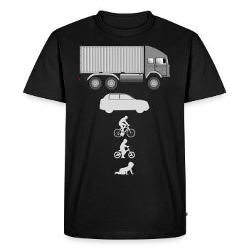 Evolution Container Truck - Men's Premium Organic T-Shirt - black - Front - Nico (187cm)