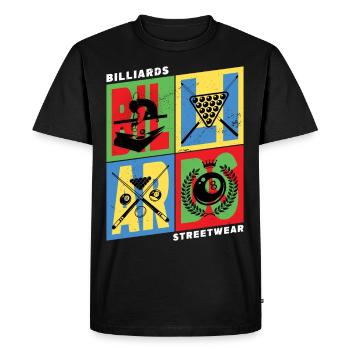 Billard Billard Billard Boules de queue Vintage Rétro - T-shirt Premium bio Homme - noir - Devant - Nico (187cm)