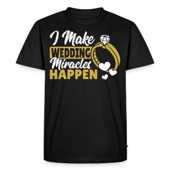 Je crée des miracles de mariage Mariage - T-shirt Premium bio Homme - noir - Devant - Nico (187cm)