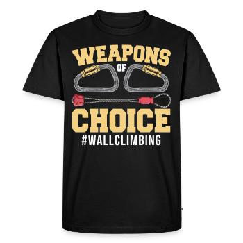 Climber Weapons Of Choice Wall Climbing - Men's Premium Organic T-Shirt - black - Front - Nico (187cm)