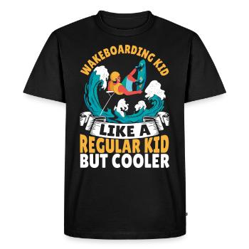 Wakeboarding Kid Like A Regular Kid But Cooler - Men's Premium Organic T-Shirt - black - Front - Nico (187cm)