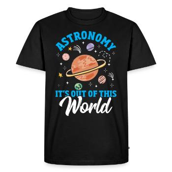 Astronomy It's Out Of This World Astronomer - Men's Premium Organic T-Shirt - black - Front - Nico (187cm)