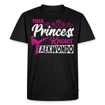 Cette princesse connaît les arts martiaux du Taekwondo - T-shirt Premium bio Homme - noir - Devant - Nico (187cm)