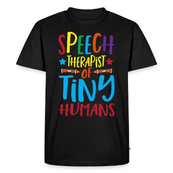 Speech Therapist Of Tiny Humans Speech Pathology - Men's Premium Organic T-Shirt - black - Front - Nico (187cm)