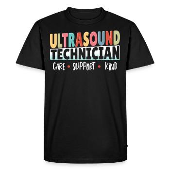 Technicien en échographie Soutien aux soins Enfant - T-shirt Premium bio Homme - noir - Devant - Nico (187cm)