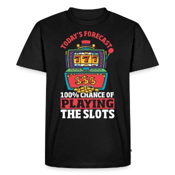 La prédiction d’aujourd’hui a 100% de chances d’être sur - T-shirt Premium bio Homme - noir - Devant - Nico (187cm)