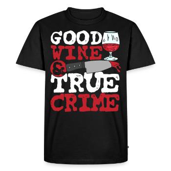 Bon vin et vrais crimes - T-shirt Premium bio Homme - noir - Devant - Nico (187cm)