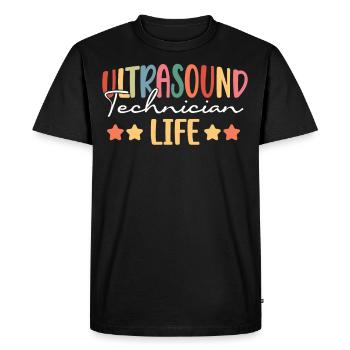 Technicien en ultrasons Vie Technicien en ultrasons - T-shirt Premium bio Homme - noir - Devant - Nico (187cm)