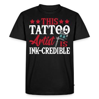 Tatoueur Ce tatoueur est un - T-shirt Premium bio Homme - noir - Devant - Nico (187cm)