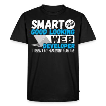 Programmer Smart And Good Looking Web Developer - Men's Premium Organic T-Shirt - black - Front - Nico (187cm)