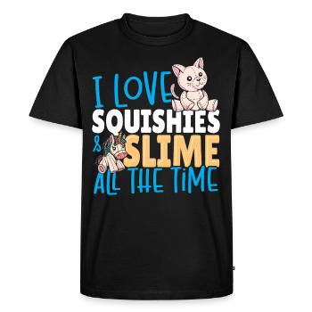 I Love Squishies & Slime All The Time Slime - Men's Premium Organic T-Shirt - black - Front - Nico (187cm)