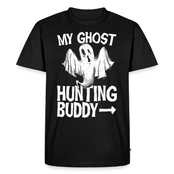 My Ghost Hunting Buddy Ghost Hunter - Men's Premium Organic T-Shirt - black - Front - Nico (187cm)
