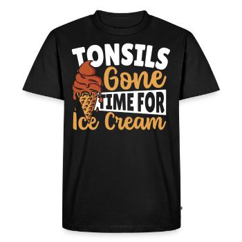 Tonsils Gone Time For Ice Cream Tonsillitis - Men's Premium Organic T-Shirt - black - Front - Nico (187cm)