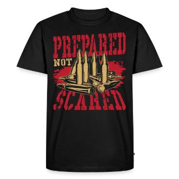 Préparé, pas effrayé 2. - T-shirt Premium bio Homme - noir - Devant - Nico (187cm)