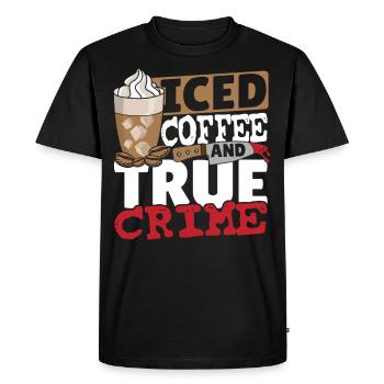 Café glacé et vrais crimes - T-shirt Premium bio Homme - noir - Devant - Nico (187cm)