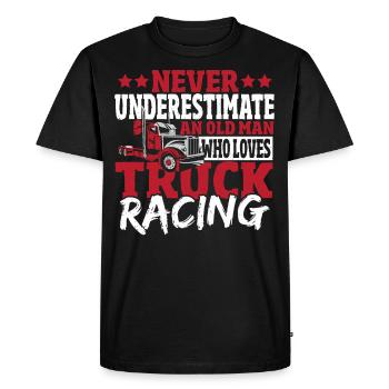 Never Underestimate An Old Man Who Loves Truck - Men's Premium Organic T-Shirt - black - Front - Nico (187cm)