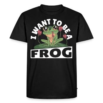 I Want To Be A Frog Frog Lover - Men's Premium Organic T-Shirt - black - Front - Nico (187cm)
