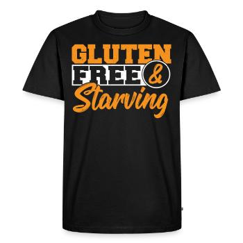 Gluten Free & Starving. Gluten Free - Men's Premium Organic T-Shirt - black - Front - Nico (187cm)