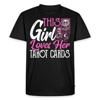 Cette fille aime ses cartes de tarot Cartes de Tarot - T-shirt Premium bio Homme - noir - Devant - Nico (187cm)