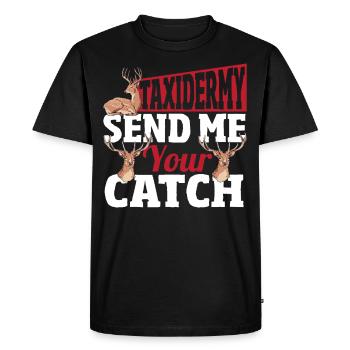 Taxidermie Envoyez-moi votre prise Taxidermiste - T-shirt Premium bio Homme - noir - Devant - Nico (187cm)