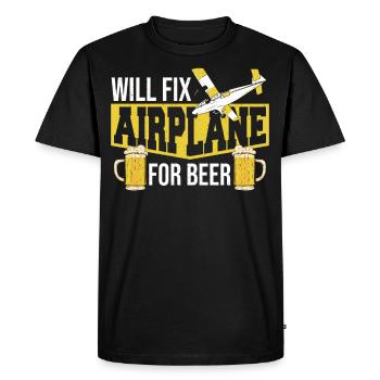 Réparera l’avion pour la bière - T-shirt Premium bio Homme - noir - Devant - Nico (187cm)