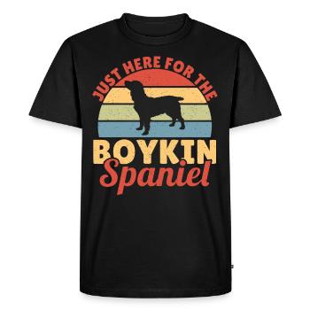 Just Here For The Boykin Spaniel Boykin Spaniel - Men's Premium Organic T-Shirt - black - Front - Nico (187cm)