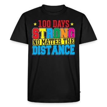 100 Days Strong-100 Days of School 100th Day Of - Men's Premium Organic T-Shirt - black - Front - Nico (187cm)