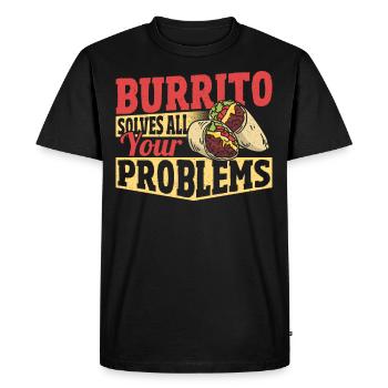 Burrito résout tous vos problèmes Taco Burritos - T-shirt Premium bio Homme - noir - Devant - Nico (187cm)