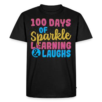 100 Days Of Sparkle Learning & Laughs 100 Days of - Men's Premium Organic T-Shirt - black - Front - Nico (187cm)