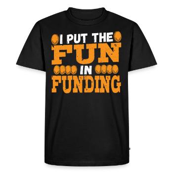 J’apporte le plaisir dans le financement - T-shirt Premium bio Homme - noir - Devant - Nico (187cm)