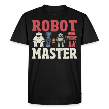 Robot Master Robots Engineer Robotics - Men's Premium Organic T-Shirt - black - Front - Nico (187cm)