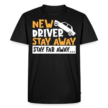 Nouveau conducteur Restez à l’écart Restez loin... - T-shirt Premium bio Homme - noir - Devant - Nico (187cm)