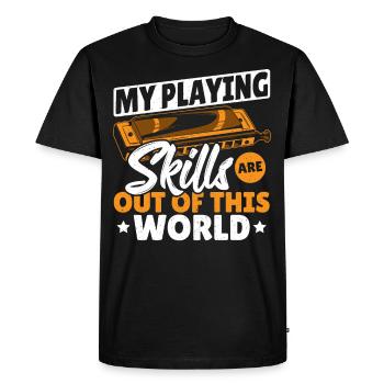 Mes compétences de jeu sont hors de ce monde - T-shirt Premium bio Homme - noir - Devant - Nico (187cm)