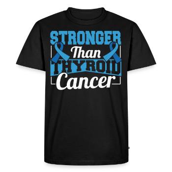 Stronger Than Thyroid Cancer Awareness - Men's Premium Organic T-Shirt - black - Front - Nico (187cm)
