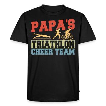 Papa's Triathlon Cheer Team Triathletes Athletics - Men's Premium Organic T-Shirt - black - Front - Nico (187cm)
