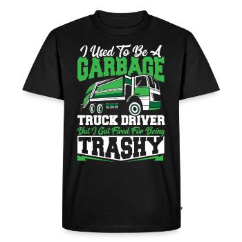 J’étais chauffeur de camion à ordures, licencié parce que je - T-shirt Premium bio Homme - noir - Devant - Nico (187cm)