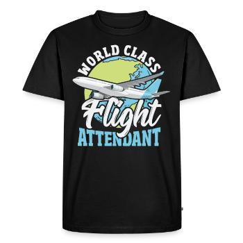 World Class Flight Attendant Aviation - Men's Premium Organic T-Shirt - black - Front - Nico (187cm)