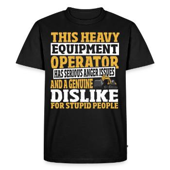 Cet opérateur d’équipement lourd a - T-shirt Premium bio Homme - noir - Devant - Nico (187cm)