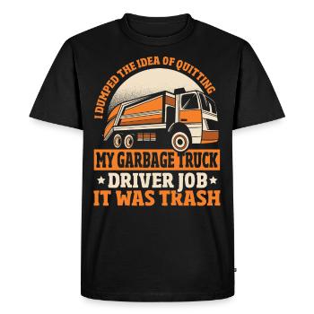J’ai l’idée de faire mon métier de chauffeur de camion à ordures - T-shirt Premium bio Homme - noir - Devant - Nico (187cm)