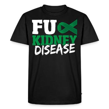 Fuck Kidney Disease Green Loop - T-shirt Premium bio Homme - noir - Devant - Nico (187cm)