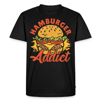Hamburger Addict Hamburger Fast Food Lover - T-shirt Premium bio Homme - noir - Devant - Nico (187cm)